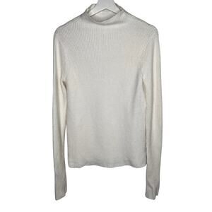 Rachel Parcell RP White Ribbed Mock Neck Sweater Women's Size XS